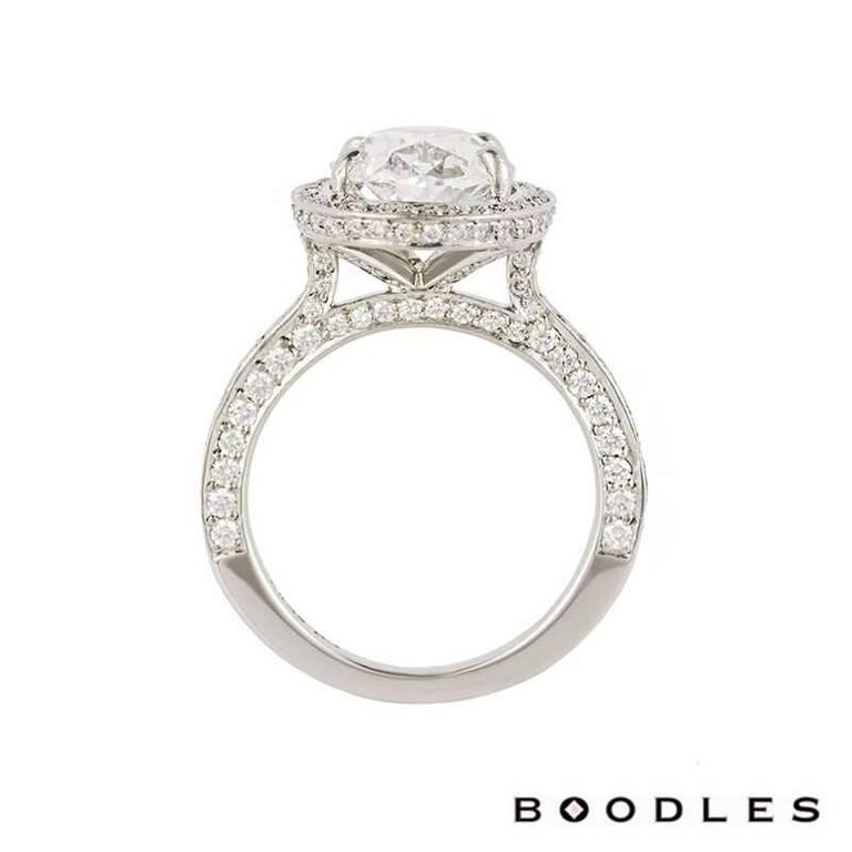 Boodles 3.02 Carat GIA Certified Oval Cut Diamond Platinum Ring For ...