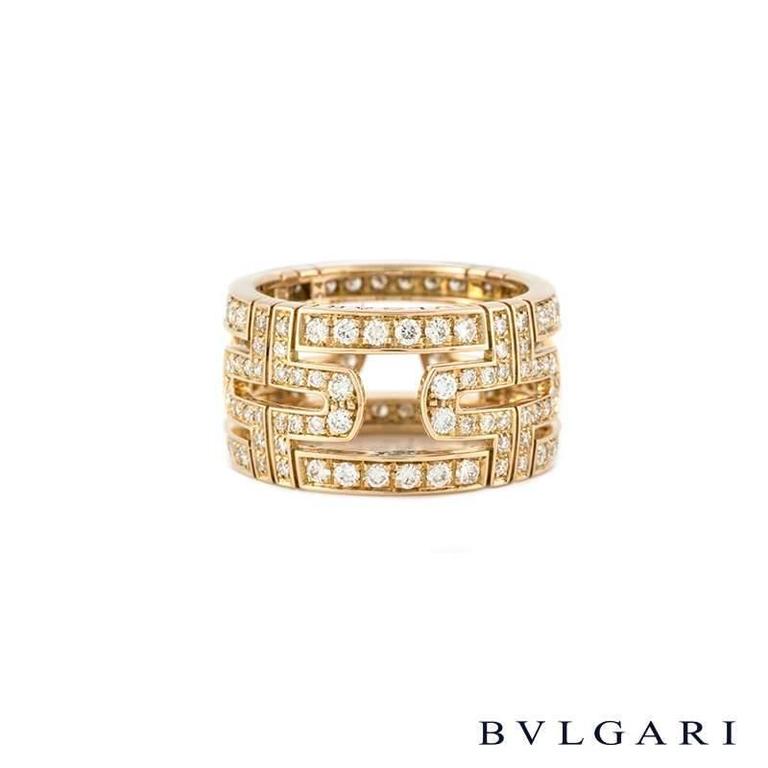 Bulgari Parentesi Ring Diamond and Rose Gold For Sale at 1stDibs ...