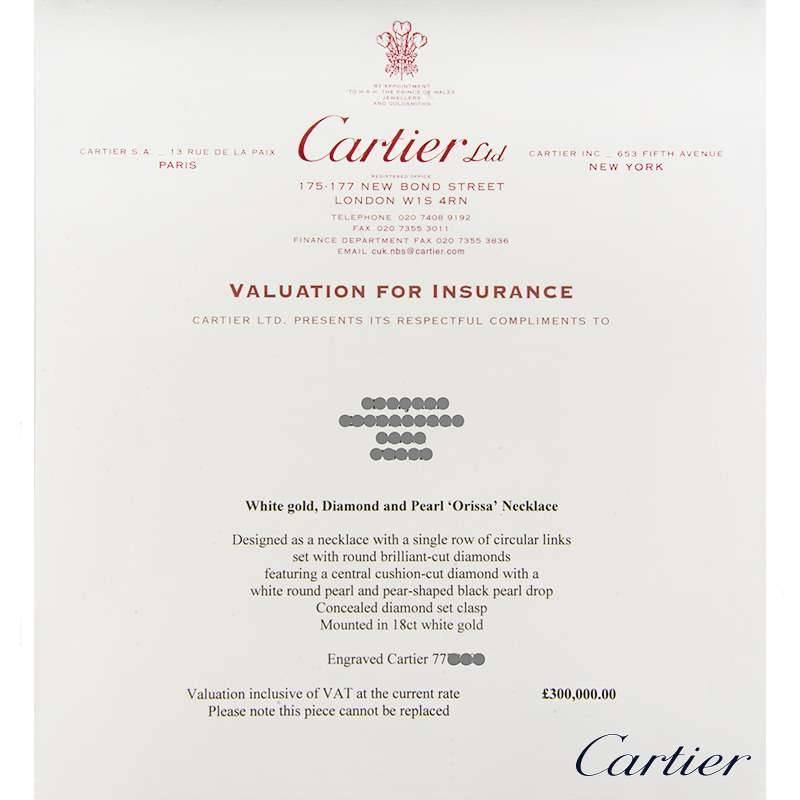 Rare Cartier Orissa Diamond and Pearl Necklace In Excellent Condition In London, GB