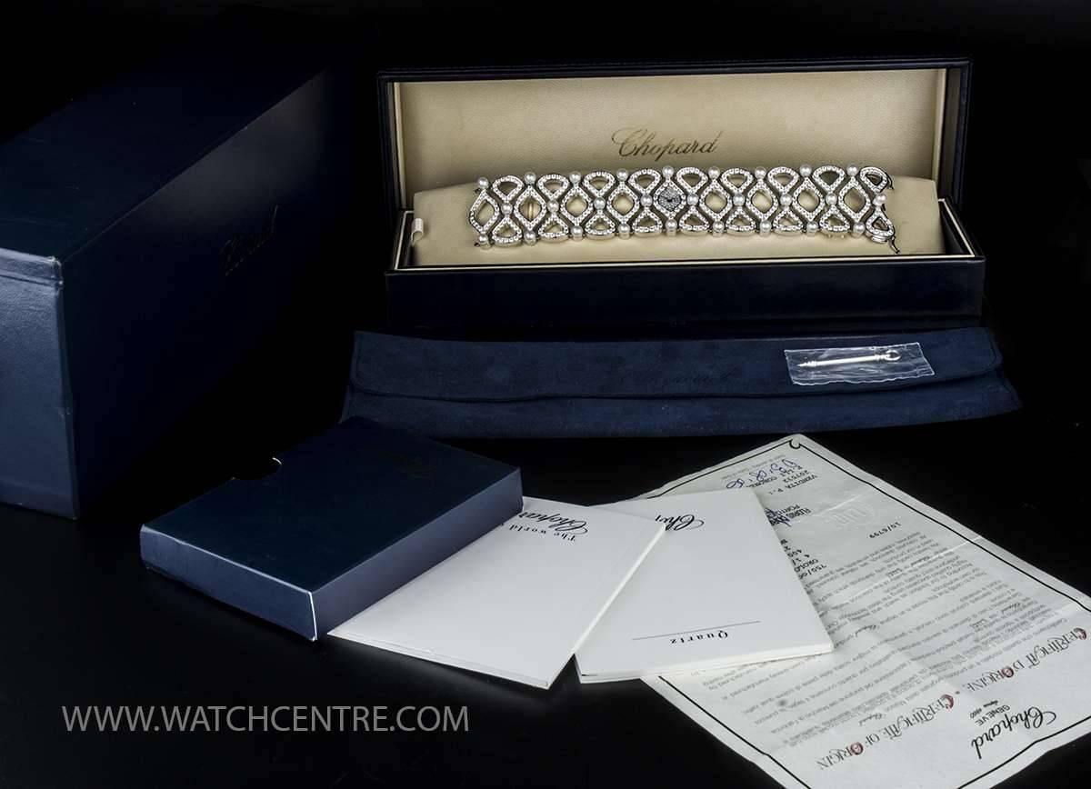 Chopard Ladies White Gold Pushkin Diamond Pearl quartz Wristwatch 1