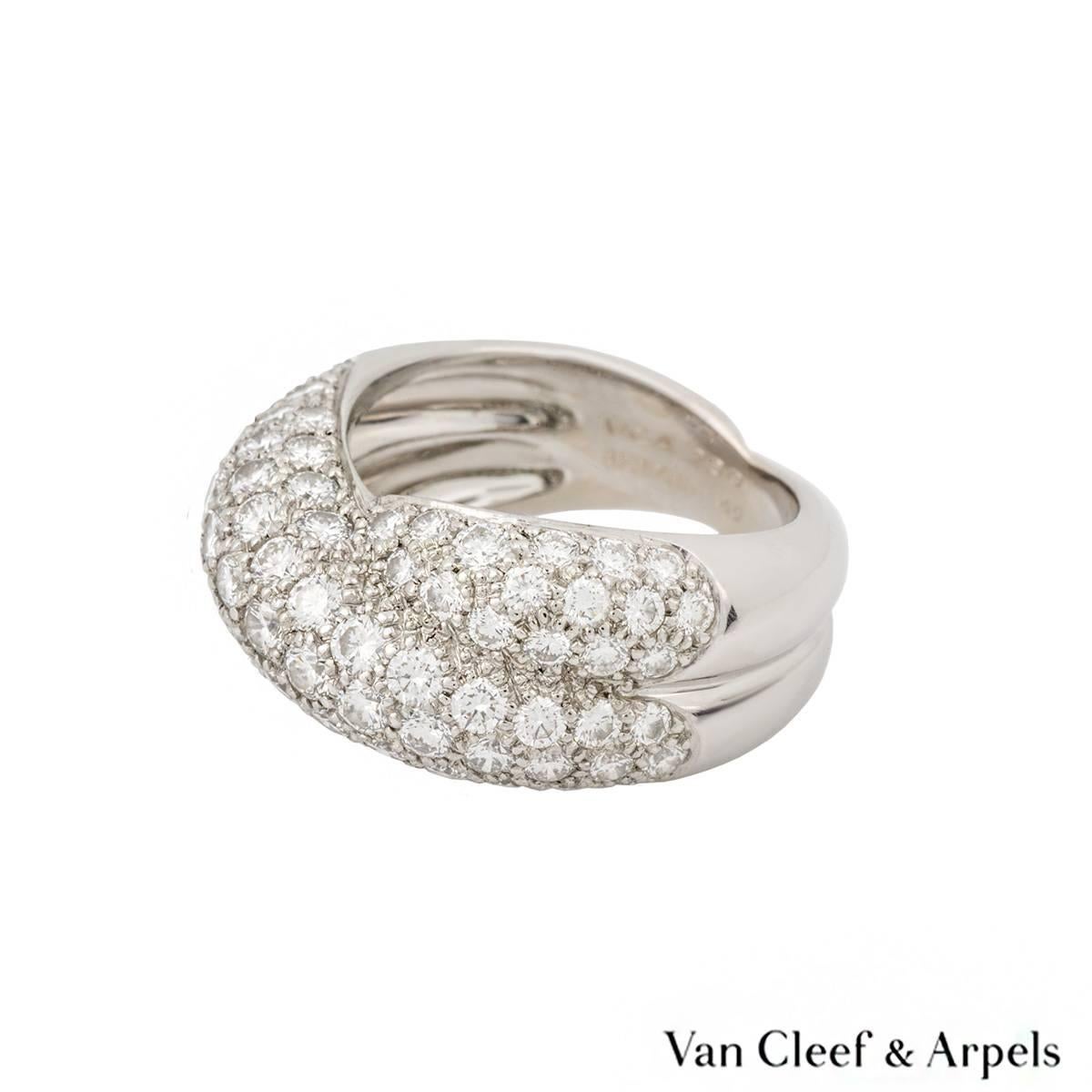 Van Cleef & Arpels Diamond Set Crossover Dress Ring In Excellent Condition In London, GB