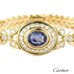 Cartier Goldarmband mit blauem Saphir und Diamant von Cartier