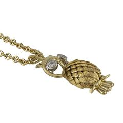 Gold Diamond Set Owl Pendant