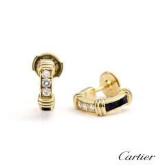 Cartier Diamond and Sapphire Hoop Earrings