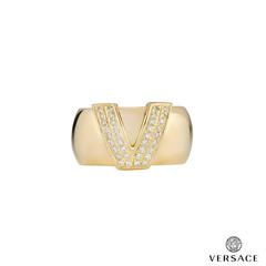 Versace Yellow Gold Diamond Ring