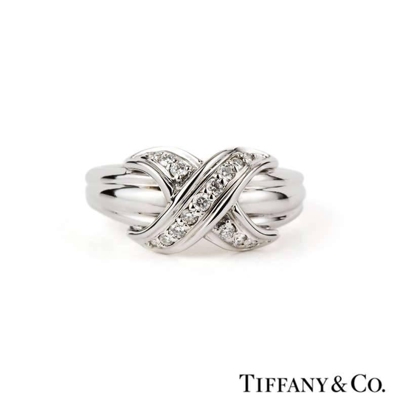 Tiffany & Co. Schlumberger Ring with Diamonds  In Excellent Condition In London, GB