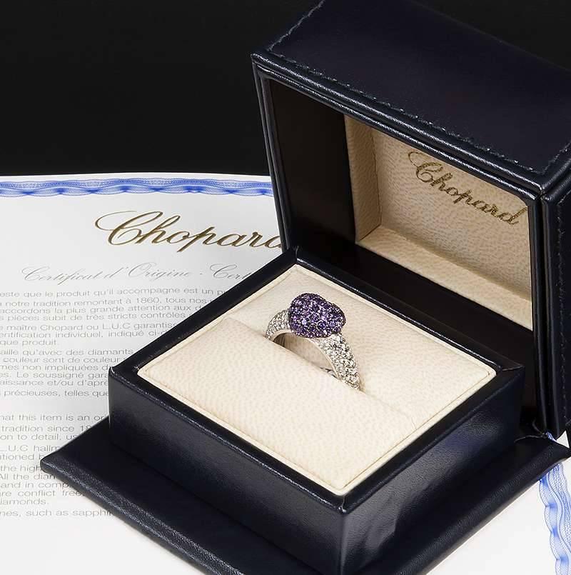 Chopard Amethyst Diamond Heart Ring 1