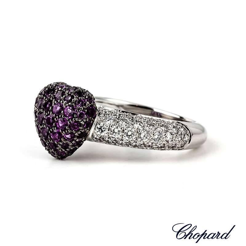 Women's Chopard Amethyst Diamond Heart Ring