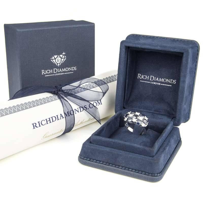 Women's Checkerboard Diamond Sapphire Ring