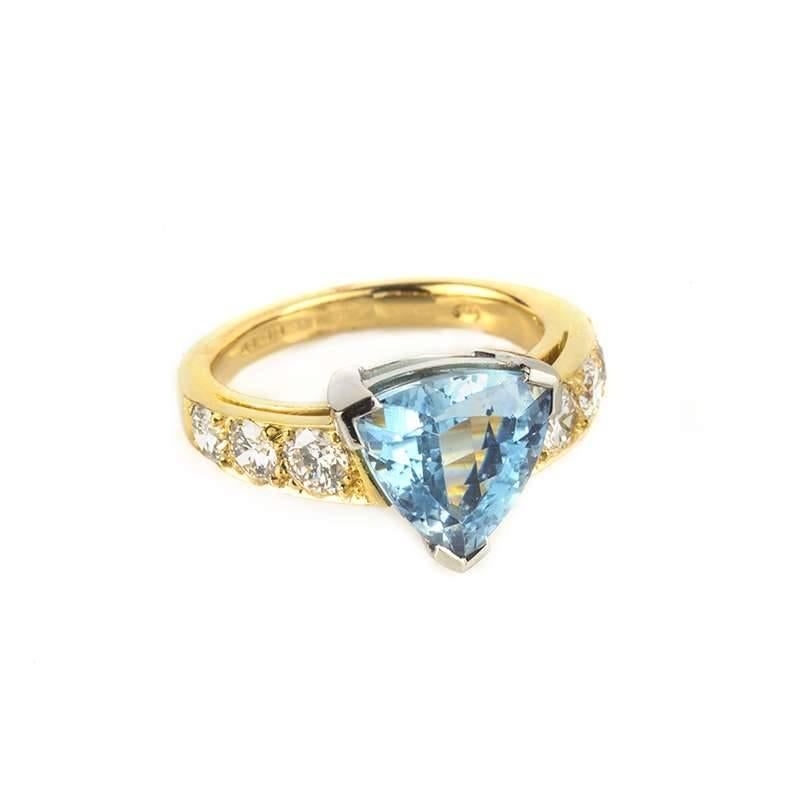 Women's Aquamarine and Diamond Dress Ring 3.20 Carat