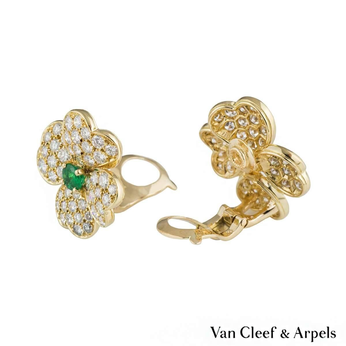 emerald brooch earrings