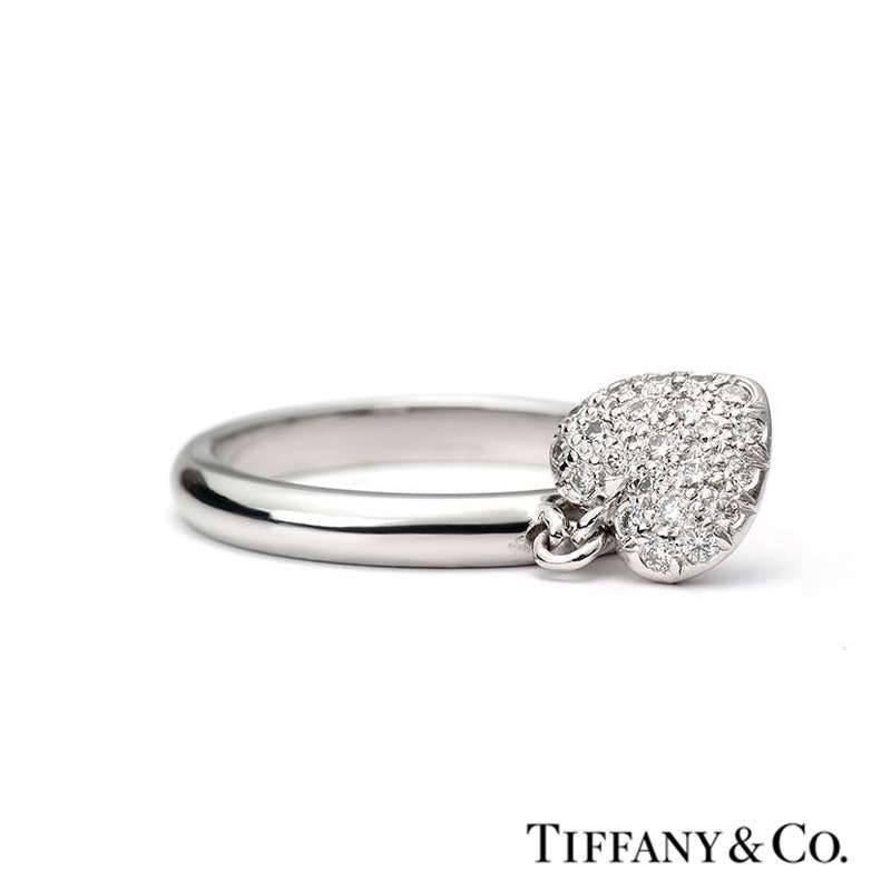 Tiffany & Co. Heart Diamond Platinum Ring In Excellent Condition In London, GB