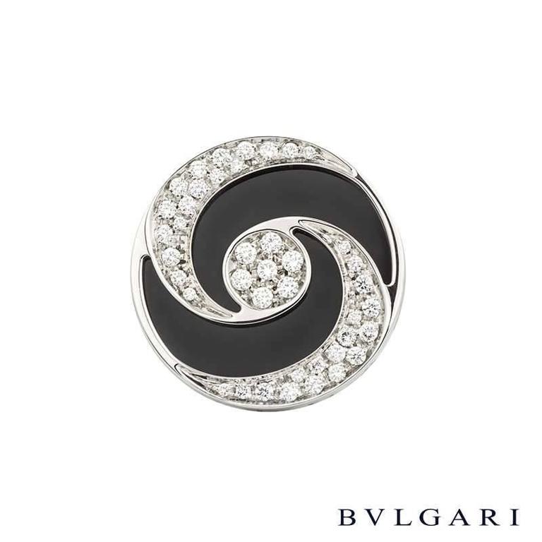 Bulgari Optical Illusion Onyx Diamond Spinning Ring at 1stDibs