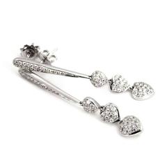 White Gold Diamond Set Drop Earrings 0.98 Carat