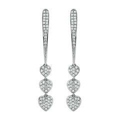 White Gold Diamond Set Drop Earrings 0.98 Carat