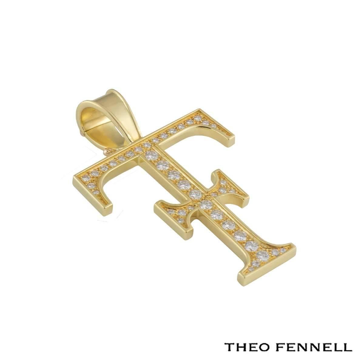 Theo Fennell Logo Diamond Pendant 1.09 Carat In Excellent Condition In London, GB