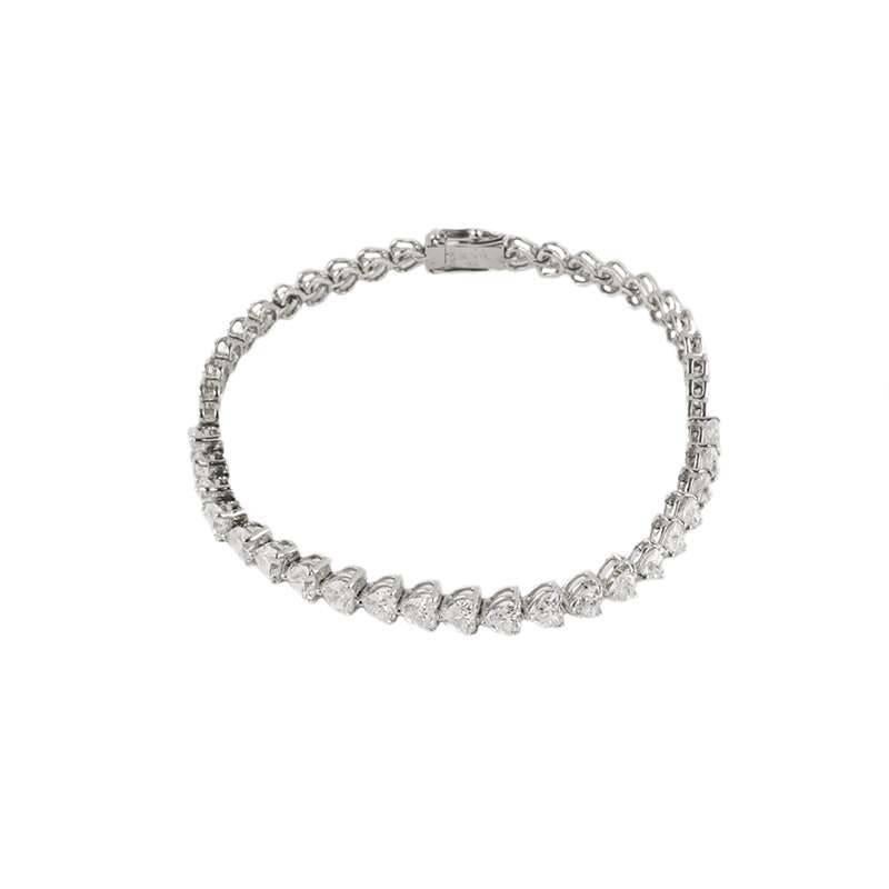 Diamond Heart Line Bracelet 5.15 Carat In Excellent Condition In London, GB
