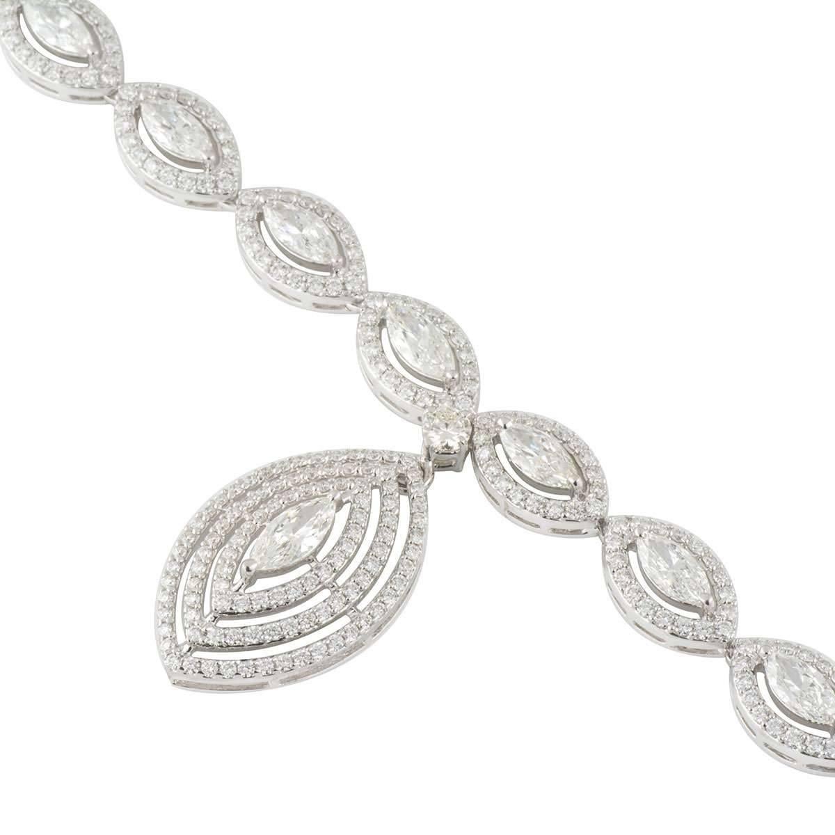 Women's Exquisite Marquise Cut Diamond Necklace For Sale