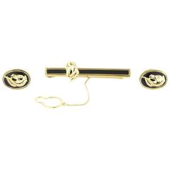 Enamel and Diamond Horse Tie Slide and Cufflink Set 10