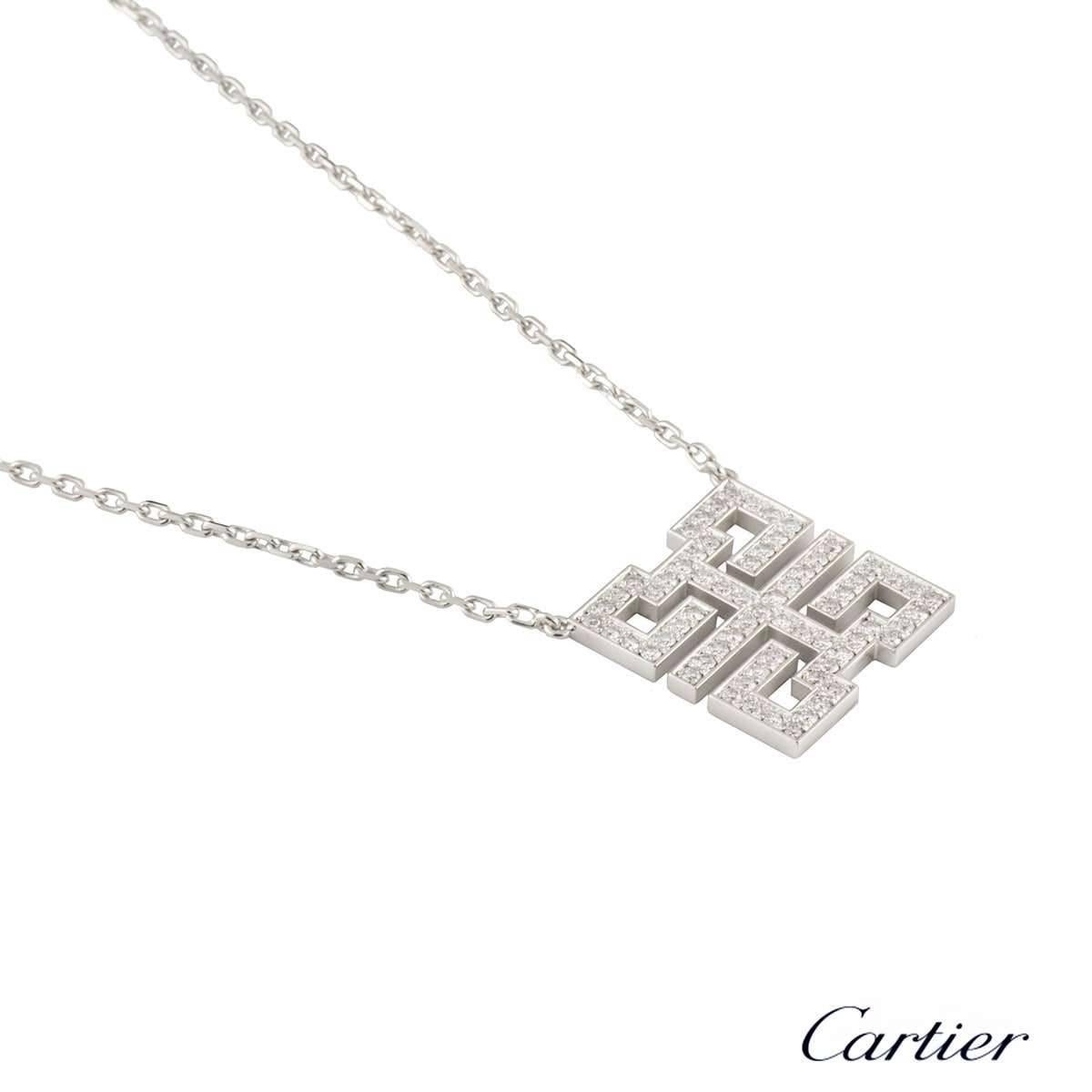 Cartier Dragon du Baiser Diamond White Gold Pendant In Excellent Condition In London, GB