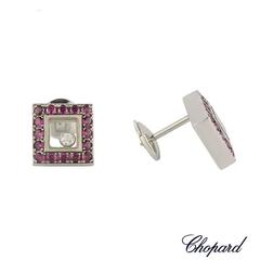 Chopard Happy Diamonds White Gold Ruby Earrings