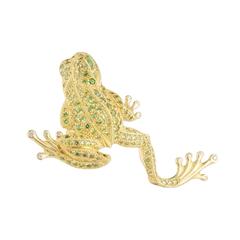 Diamond and Peridot Frog Brooch