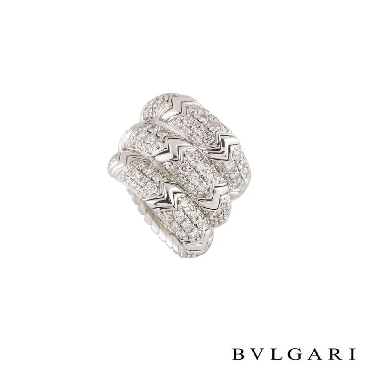 Bulgari White Gold Spiga Diamond Suite In Excellent Condition In London, GB