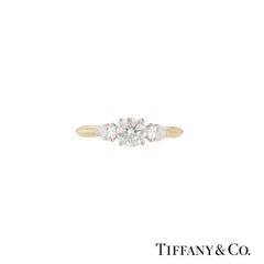 Tiffany & Co. Yellow Gold Three-Stone Diamond Ring