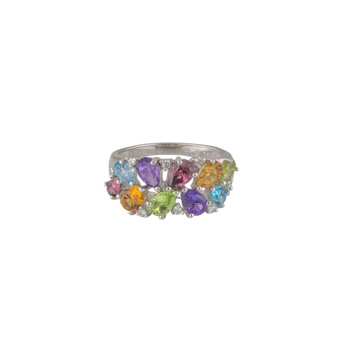 Diamond and Multi-Gemstone Ring In Excellent Condition In London, GB