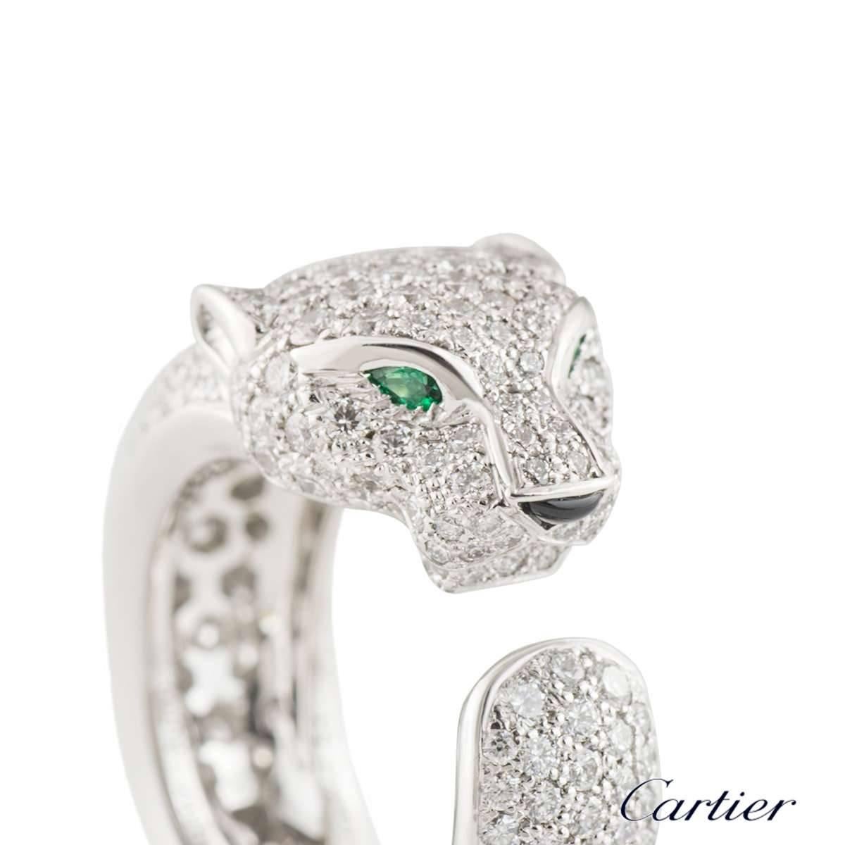 Cartier Panthere Diamond Emerald and Onyx Ring 1