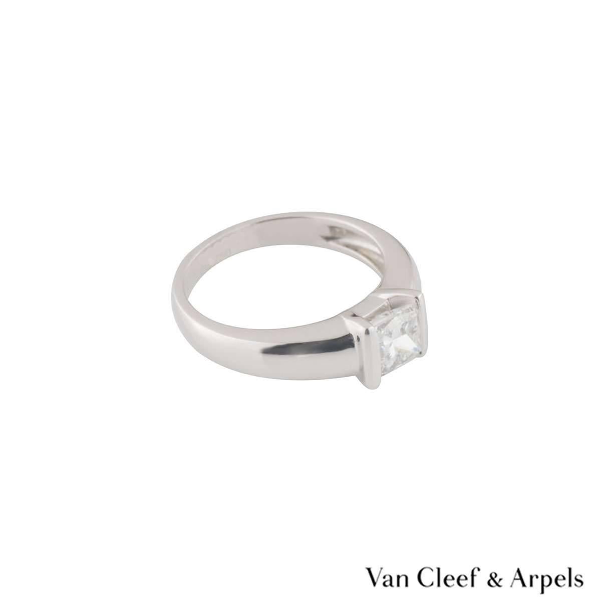 Princess Cut Van Cleef & Arpels Diamond Engagement Ring 1.01 Carat
