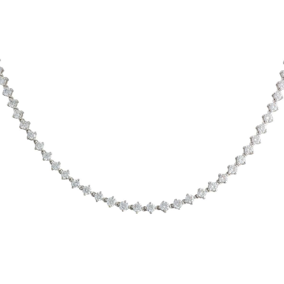 Full Diamond White Gold Necklace 7.63 Carat