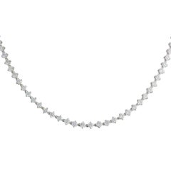 Full Diamond White Gold Necklace 7.63 Carat