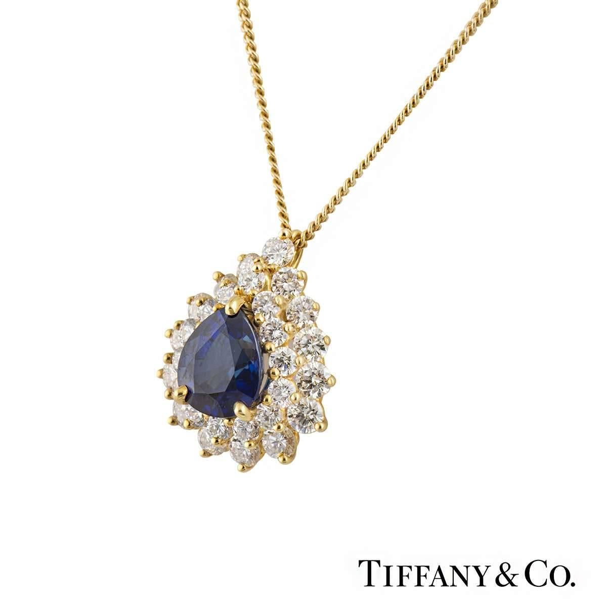 Tiffany & Co. Sapphire and Diamond Pendant In Excellent Condition In London, GB