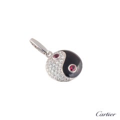 Cartier Diamond, Ruby and Enamel Ying Yang Charm