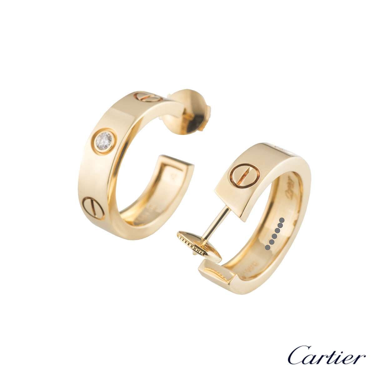 Cartier Yellow Gold Diamond Love Earrings For At 1stdibs