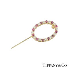 Tiffany & Co. Yellow Gold Diamond and Ruby Brooch