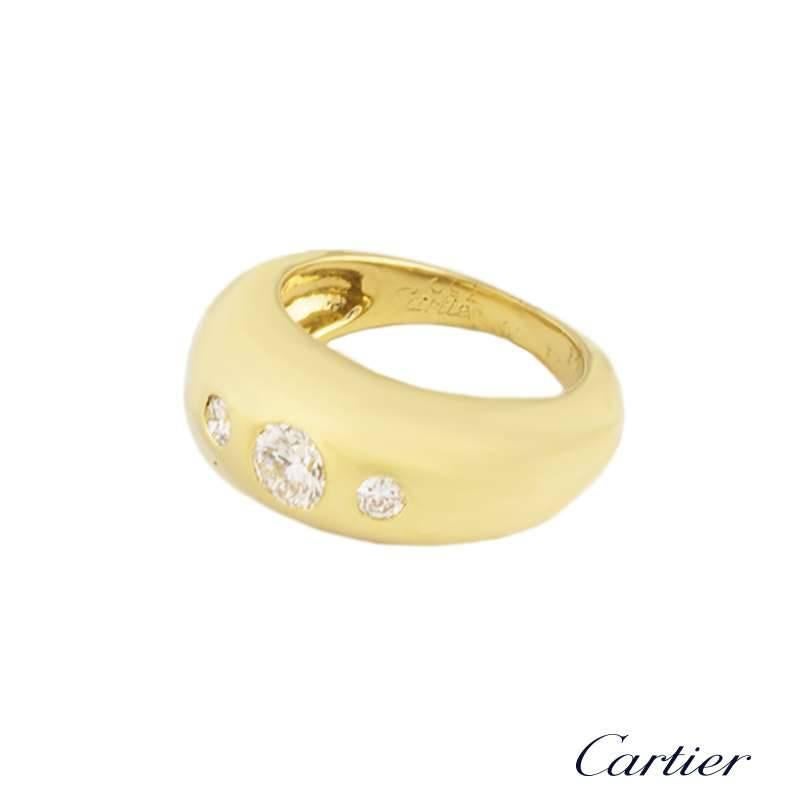 Cartier Yellow Gold Diamond Band Ring In Excellent Condition In London, GB
