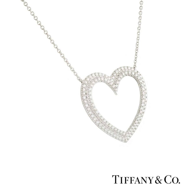 Tiffany And Co Diamond Metro Heart Pendant For At 1stdibs A Beautiful Platinum Tiffany Co Diamond Heart Pendant From The Metro Collection