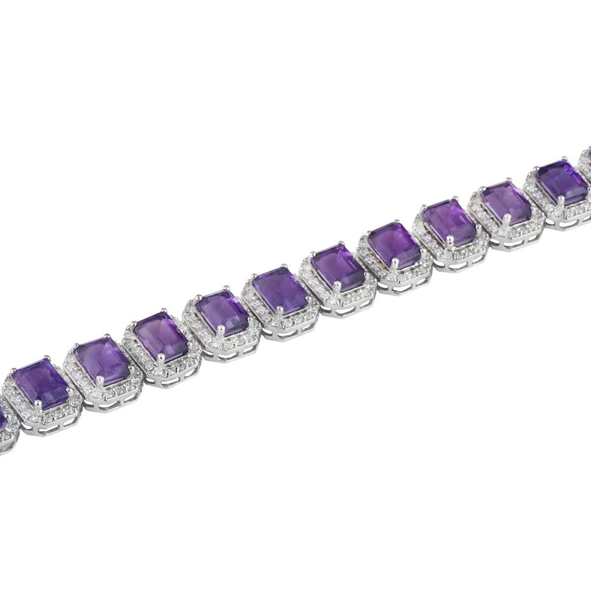 Diamond and Amethyst Bracelet 20.38 Carat In New Condition In London, GB
