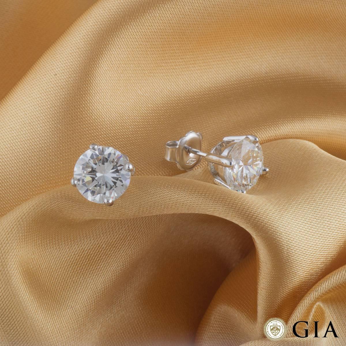 GIA Certified Diamond Stud Earrings Total 5.12 carats 1