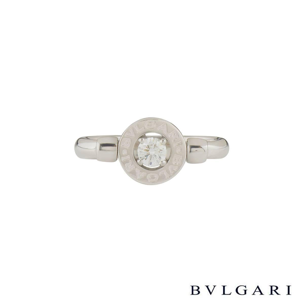 Round Cut Bulgari White Gold Diamond Ring