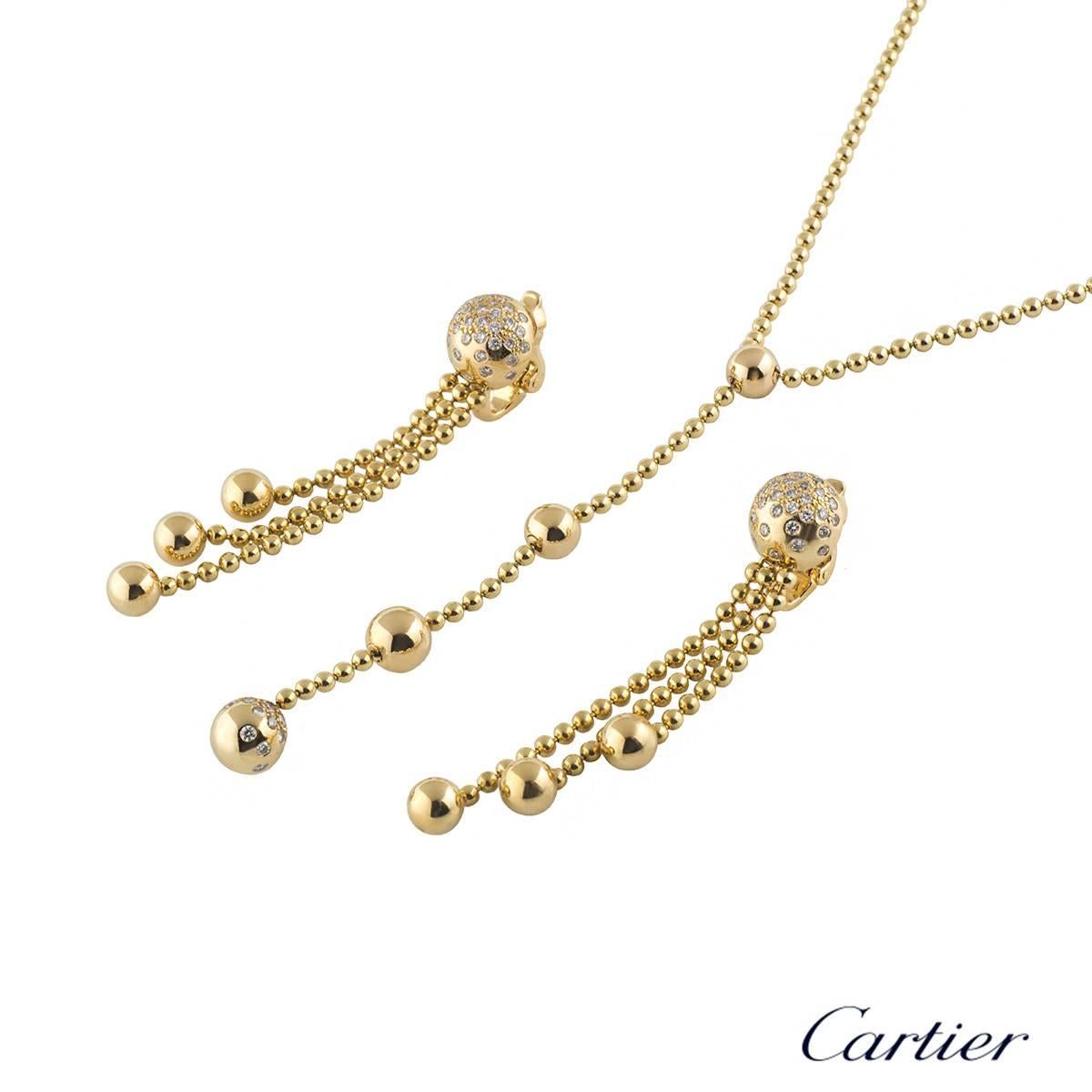 Cartier Yellow Gold Diamond Draperie Jewelry Suite