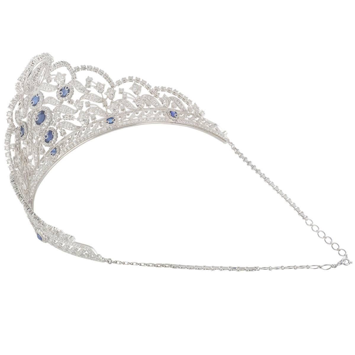 Stunning Diamond and Sapphire Tiara 1