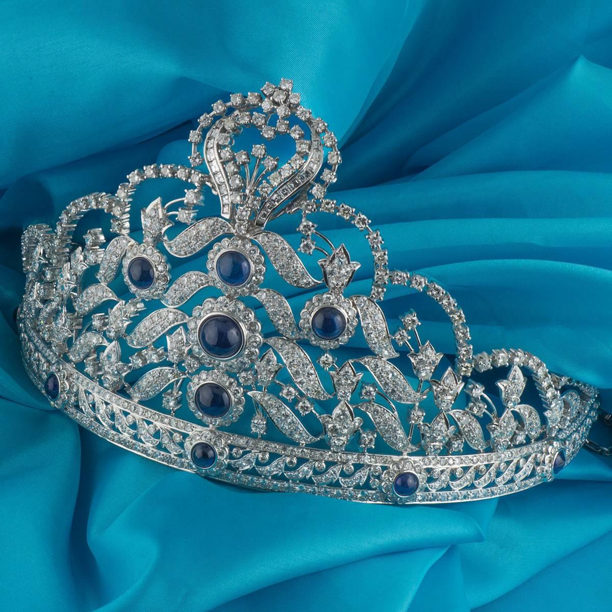 sapphire and diamond tiara