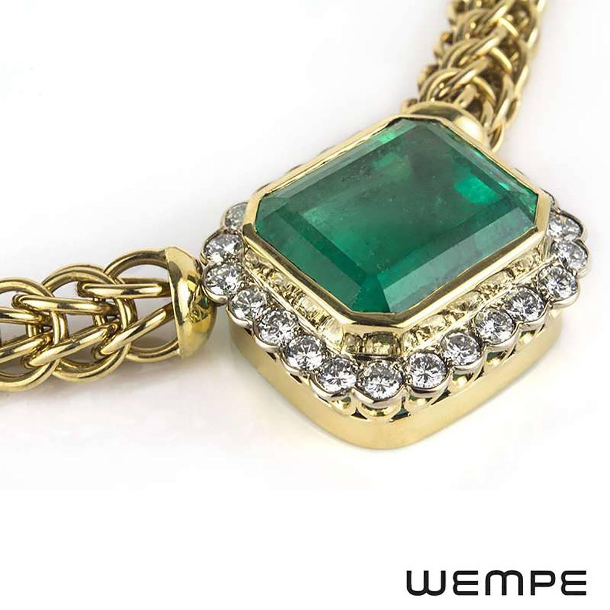 Women's Wempe Emerald and Diamond Necklace 40 Carat