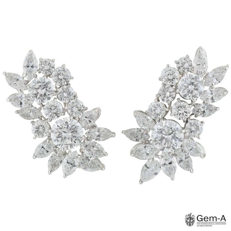 Diamond Cluster Earrings 20.0 carats For Sale at 1stDibs