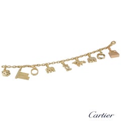Cartier Yellow Gold Charm Bracelet with Nine Charms