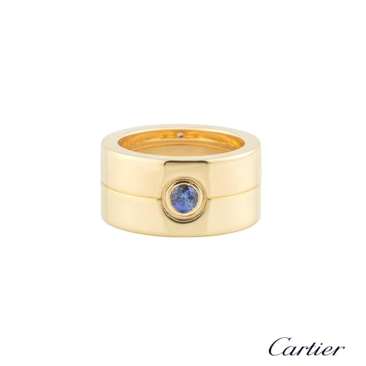 Cartier Gold Sapphire Band Ring In Excellent Condition In London, GB
