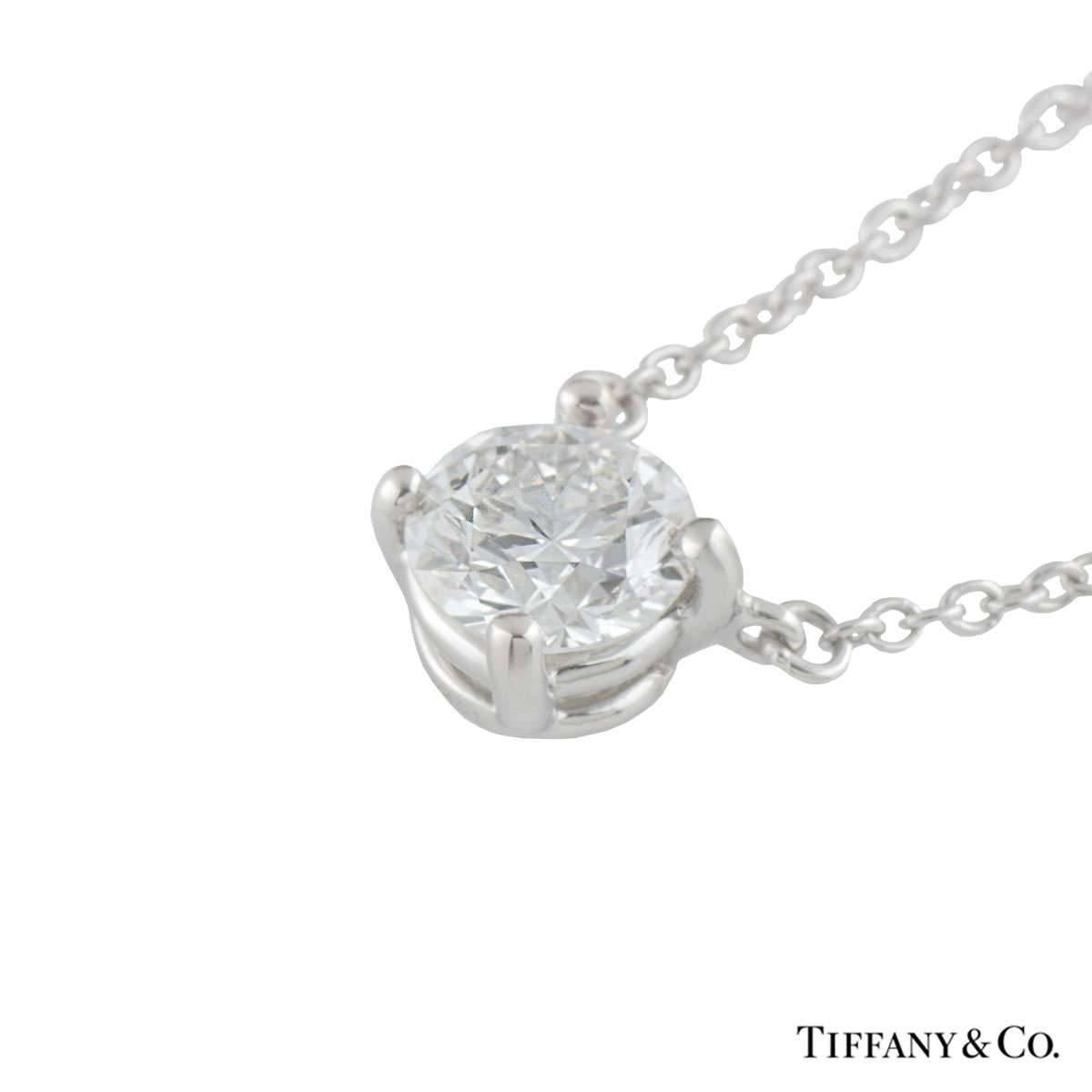 Round Cut Tiffany & Co. Round Diamond Pendant 0.61 Carat